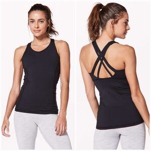 Lululemon Stash N Run Tank Medium Support B/C Cup Black Size 8